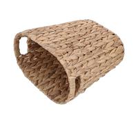 TOVINANNA Cubo de Basura de Mimbre, Cesta de Basura Tejida Rectangular con Asas, de Hierba Marina y Estructura de Hierro, Diseño Decorativo, para Oficina y Hogar