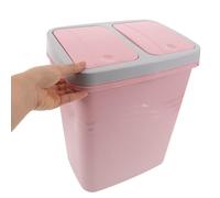 TOVINANNA Cubo de Basura Doble para Cocina Rosa Contenedor Clasificador de Residuos Secos y Húmedos Diseño Compacto y Estrecho Plástico Resistente para Hogar y Oficina Ahorro de Espacio