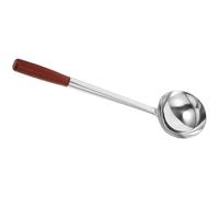 TOVINANNA Cuchara de Cocina de Acero Inoxidable Mango de Madera Cuchara para Arroz Frito y Sopa Mango Largo Ergonómico Resistente y Fácil de Limpiar Utensilio Adecuado para Cocina y