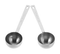 TOVINANNA Cucharas Medidoras de Café 2 Piezas 30 Ml de Acero Inoxidable 304 Plateadas para Ingredientes Secos y Líquidos Cuchara para Granos de Café Leche en Polvo y Condimentos Uso