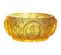 TOVINANNA Cuenco Abundancia de Cristal Amarillo Forma de Cornucopia de 10 CM Adorno Decorativo para Mesa y Oficina Cuenco del Tesoro para Buena Fortuna y Obsequio de Inauguración