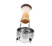 TOVINANNA Cuencos Para Crema De Afeitar Soporte Bol y Jabón Para Afeitado Tradicional Incluye Brocha Cepillo y Bol Fabricado Acero Inoxidable Resistente y Duradero