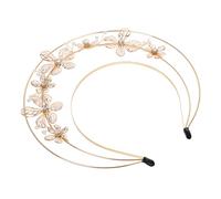 TOVINANNA De Cabello Perla Tocado De Lolita Diadema Para Mujeres Diadema Con De Flores De Perlas De Imitación Decorativa Golden Aleación