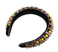 TOVINANNA Diadema Ancha Vintage con Cristales Brillantes Accesorio Elegante para Mujer y Niña Cinta Pelo con Pedrería para Uso Diario y Ocasiones Especiales