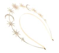 TOVINANNA Diadema con Aro Luminoso de Nuestra Señora para Fiesta de Cumpleaños Tocado de Diosa de Estrellas y Luna Accesorio de Cabello de Gemas de Imitación para Mujeres y Niñas