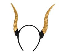 TOVINANNA Diadema Cuernos de Oveja Dorada, Accesorio de Disfraz Elástico para Adultos y Niños, Decoración para Fiestas de Halloween y Cosplay, Diseño Ligero y Ajustable