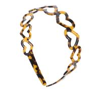 TOVINANNA Diadema de Ácido Acético Diseño de Corazón Hueco Francés, 1 Unidad, Tamaño Medio, Color Carey, Diadema Sencilla para Mujer y Niña, Accesorio Elegante Cabello en Uso Diario