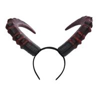 TOVINANNA Diadema de Cuernos de para Halloween para Mujeres Y Hombres, Tocado de Cuerno de Demonio, Accesorio de Disfraz Gótico, Tocado de Bruja Maléfica para Cosplay, Fiesta de Carnaval, Rojo