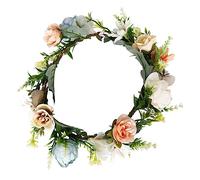 TOVINANNA Diadema De Flores Artificiales Para Novia Diadema De Guirnalda Rosas Rosadas Accesorio De Boda Elegante y Único Para Mujeres y Niñas