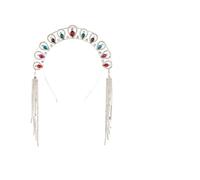 TOVINANNA Diadema De Larga Borla Colorida Brillantes Para Novias Accesorio Elegante y Chic Para Bodas y Ceremonias