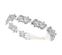 TOVINANNA Diadema de Novia para Boda Adorno de Flores y Gemas de Imitación en Aleación Plata, Tocado Elegante para Dama y Novia en San Valentín