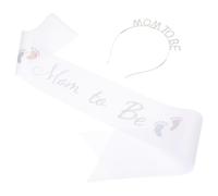 TOVINANNA Diadema de White para Mamá Faja de Maternidad, Banda para Shower y Celebración de Embarazo