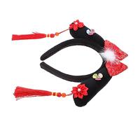 TOVINANNA Diadema Decorativa Cabello Estilo Palacio Chino 1 Unidad Tamaño Único Color Rojo Intenso Para Mujer Uso Ceremonias y Fiestas
