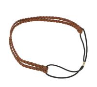 TOVINANNA Diadema Trenzada Retorcida Artesanal De Gamuza Sintética, Ajuste Elástico, Mujer, Uso Diario, Diseño Doble Capa En Color Café, Banda Para Cabello Bohemia