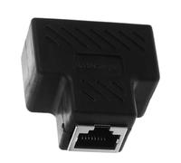 TOVINANNA Divisor Negro Ethernet 1 a 2 de Plástico Rj45 para Cable