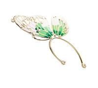 TOVINANNA Ear Cuff de Joyería para Mujer con Diseño de de Pendiente Clip sin Perforación para Oídos Accesorio Elegante Color Dorado y Verde para y Ocasiones Especiales