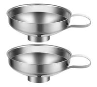 TOVINANNA Embudos de Acero Inoxidable Grueso de Boca Ancha para Conservas Juego de 2 Piezas Grandes para Líquidos y Alimentos Utensilio de Cocina Resistente Corrosión Adecuado para