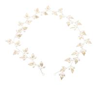 TOVINANNA Enredadera Cabello de Boda Dorada Perlas, Diadema Larga Trenzada para Novia, Accesorio Ligero y Seguro para Fiestas y Ceremonias, Tocado Elegante para Cabello de Novia