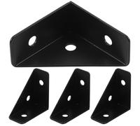 TOVINANNA Escuadras de Esquina Metálicas Negras Pequeñas 4 Piezas Soporte Angular Reforzado para Muebles y Camas Conector de Esquina Resistente para Estantes y Estructuras Domésticas