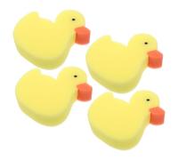 TOVINANNA Esponjas De Baño Para Niños Pequeños Forma De Patito Adorable, Pack De 4 Unidades Pequeñas, Esponjas Exfoliantes Corporales Suaves, Seguras Para Piel Delicada, Ideales Para Baño y Ducha