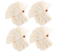 TOVINANNA Esponjas Exfoliantes para Ducha y Baño 4 Pcs Tamaño Mediano de Fibra Vegetal Beige, Depurador de Piel para Uso Diario, Suministros de Baño Doméstico para Limpieza Corporal