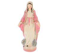 TOVINANNA Estatua Virgen María de Resina Artesanal Color Rosa Figura Miniatura para Decoración de Escritorio y Hogar Adorno Religioso para Iglesia y Espacios Interiores