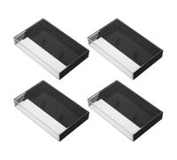 TOVINANNA Estuche Organizador Vintage para Casetes de Música, Caja de Almacenamiento Multifuncional de Plástico Negro, 4 Piezas para Cristales y Objetos Pequeños en Escritorio