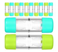 TOVINANNA Estuche para Lentes de Contacto Rgp 12 Piezas, Caja Portátil Hermética para Viaje, Soporte Izquierdo y Derecho, Almacenamiento Compacto Azul y Verde para Cuidado Visual