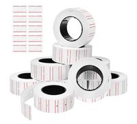TOVINANNA Etiquetas de Precio Autoadhesivas Blancas Doble Línea 10 Rollos 6000 Unidades Papel para Impresora de Etiquetas Ideales para Tiendas Minoristas Oficinas y Supermercados