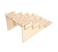 TOVINANNA Expositor de Pegatinas de Madera de 4 Niveles Diseño Escalonado, Soporte de Sobremesa Resistente para Tarjetas de Felicitación y Postales en Mostrador