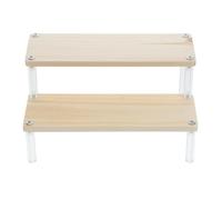 TOVINANNA Expositor Fácil de Limpiar de Varios Niveles de Acrílico y Madera Organizador Escalonado Multifuncional para Joyería y Cosméticos para Espacio Personal o Venta
