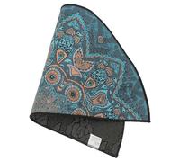 TOVINANNA Felpudo de Entrada Bohemio Semicircular 40X80 CM de Poliéster Lavable Antideslizante para Baño y Dormitorio Diseño Mandala Étnico