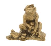 TOVINANNA Figurita de Mono de Latón Mini de 10 CM Escultura Decorativa de Escritorio para Hogar y Oficina Adorno Artesanal de Metal Estilo Kawaii y Símbolo de Prosperidad