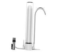 TOVINANNA Filtro de Agua para Grifo de Encimera Sistema de Filtración Físico sin Electricidad Material Cerámico y Metálico Duradero Apto para Cocina y Baño con Cartucho Incluido para Agua
