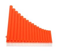 TOVINANNA Flauta de Pan de 16 Tubos para Principiantes en Tono C, Instrumento Musical de Madera Naranja, Portátil y Fácil de Aprender Libro de Música Incluido para Estudiantes de Flautas