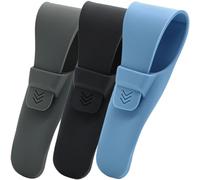 TOVINANNA Funda de Silicona para Afeitadora Manual 3 Piezas Tamaño Pequeño Colores Negro Gris Azul Protección Antiarañazos para Hombres Viajeros Estuche Flexible y Ligero