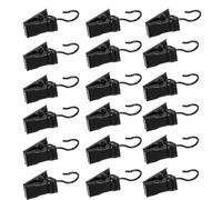 TOVINANNA Ganchos Metálicos para Cortinas 50 Piezas Negros con Clip Abierto Clips para Sujetar Cortinas de Ducha y Ventanas Resistentes y Versátiles para Hogar y Oficina