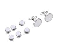 TOVINANNA Gemelos Redondos para Hombre Concha y Esmalte Juego 1 Par para Camisa de Puño Francés Botones para Esmoquin Accesorios Formales para Bodas y Eventos
