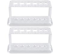 TOVINANNA Gradilla para Tubos de Ensayo de Plástico Transparente 6 Orificios Juego de 2 Unidades Organizador Reutilizable para Laboratorio Escolar y Científico