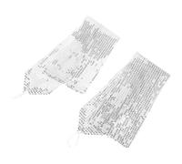 TOVINANNA Guantes Largos de Poliéster Purpurina Plata Estilo Retro Años 20 para Baile Latino y Fiestas de Noche Diseño Vintage Fácil de Combinar