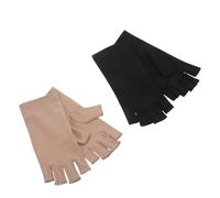 TOVINANNA Guantes sin Dedos para Mujer Protección UV 2 Pares Negro y Color Piel Resistentes a Rayos Ultravioleta para Manicura de Gel Conducción y Uso en Exteriores