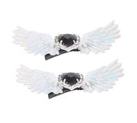 TOVINANNA Hebillas de Zapato Alas de Ángel y Clip Brillante, Joyas para Zapatos Mujer, Accesorios Góticos para Calzado, Estilo Lolita, Color Plateado, para Decoración y Disfraz