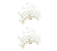 TOVINANNA Hebillas de Zapatos para Novia Cristales y Perlas, Decoración Desmontable en Aleación para Zapatos Blancos en Bodas y Vida Diaria