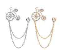 TOVINANNA Juego de 2 Alfileres para Ropa Diseño de Bicicleta en Hierro y Gemas de Imitación, Accesorios Navideños para Bolsas y Ropa Detalles Delicados