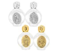 TOVINANNA Juego de 4 Botellas de Vidrio Reutilizables para Agua de Bendición y Perfume Diseño Metálico Antiguo, Multiusos para Festivales y Año Varios estilos