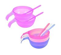 TOVINANNA Juego De 5 Cuencos De Mascarilla Facial Con Cuchara, Plástico Grueso, Tamaño Medio, Portátil, Para Mujeres y Niñas, Herramientas Para Hacer Mascarillas Caseras Casa