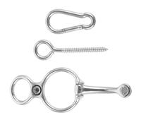 TOVINANNA Juego de Anillo Práctico y Tornillo Afilado Liberación Gradual para Atar Caballos de Acero Inoxidable para Uso en Entrenamiento Diario y Competiciones