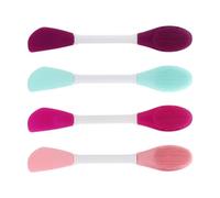 TOVINANNA Kit de 4 Aplicadores de Mascarilla Facial de Silicona Doble Cabezal Cepillo Limpiador y Espátula Tamaño Compacto Color Mixto Ideales para Cuidado Facial y Limpieza Profunda