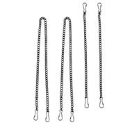 TOVINANNA Kit de 4 Cadenas Colgantes Negras de Hierro para Colgar Carteles y Macetas Broches de Presión Longitud Total 25 CM 2 Unidades y 50 CM 2 Unidades Ideales para Herrajes para
