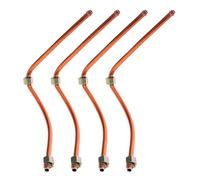 TOVINANNA Kit de 4 Tubos de Aluminio para Compresor de Aire Diámetro 10 MM Longitud 45 CM Racores Neumáticos de Conexión Rápida Tubo de Escape Resistente Corrosión para Uso Industrial y